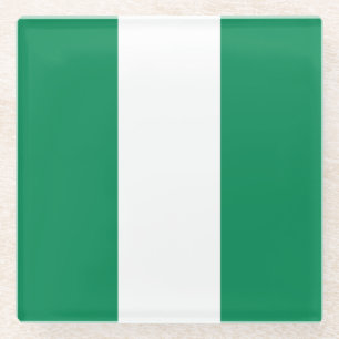 Nigeriaanse vlag glazen onderzetter