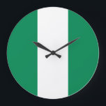 Nigeriaanse vlag grote klok<br><div class="desc">wereldwijde vlaggenproducten - Geef de vrijheid om jouw tekst toe te voegen.</div>
