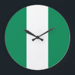 Nigeriaanse vlag grote klok<br><div class="desc">wereldwijde vlaggenproducten - Geef de vrijheid om jouw tekst toe te voegen.</div>