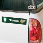 Nigeriaanse vlag Heart + Map Bumpersticker (Op Truck)