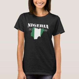 Nigeriaanse vlag kaart, Nigeriaanse Onafhankelijkh T-shirt