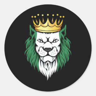 Nigeriaanse vlag Lion King Ronde Sticker