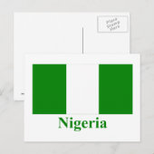 Nigeriaanse vlag met naam briefkaart (Voorkant / Achterkant)