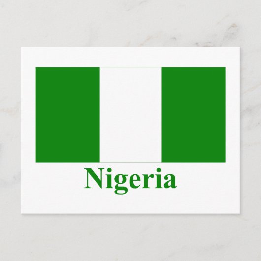 Nigeriaanse vlag met naam briefkaart (Voorkant)