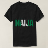 Nigeriaanse vlag met platte naam nikkel t-shirt (Design voorkant)