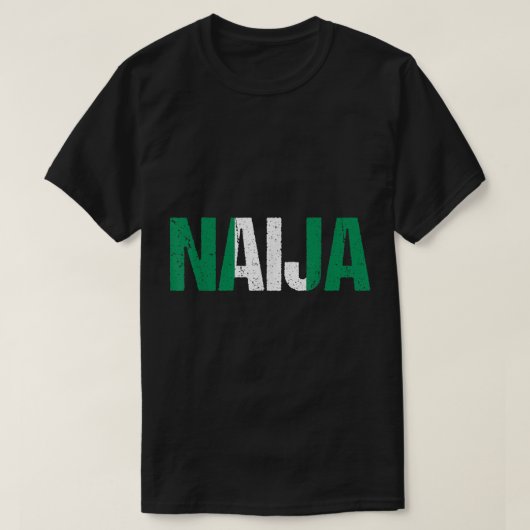 Nigeriaanse vlag met platte naam nikkel t-shirt (Design voorkant)