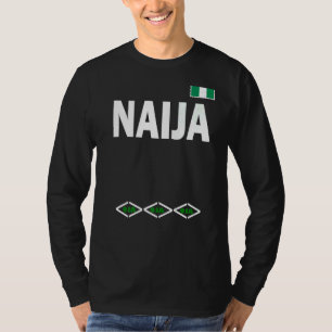 Nigeriaanse vlag op het hart van 9ja patriot Naija T-shirt