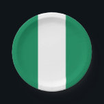 Nigeriaanse vlag papieren bordje<br><div class="desc">wereldwijde vlaggenproducten - Je kunt je eigen tekst toevoegen.</div>