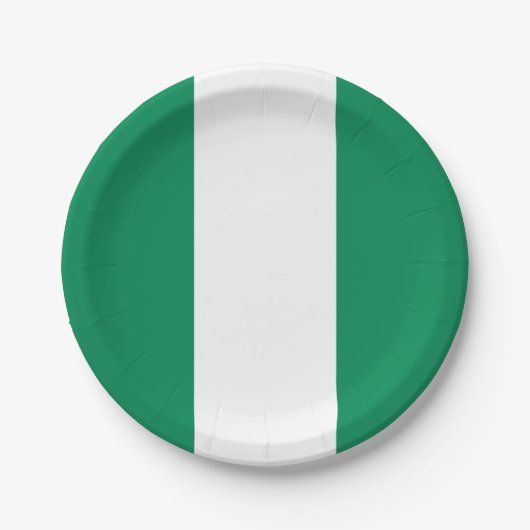 Nigeriaanse vlag papieren bordje (Voorkant)