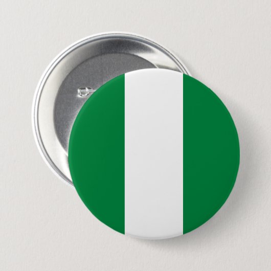 Nigeriaanse vlag ronde button 7,6 cm (Voorkant /achterkant)
