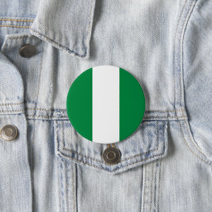 Nigeriaanse vlag ronde button 7,6 cm