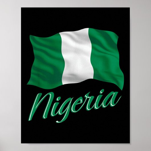 Nigeriaanse vlag van Nigeria Afrika Mannen Kinder  Poster (Voorkant)