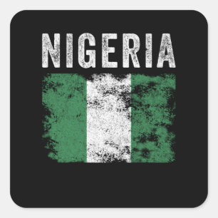 Nigeriaanse vlag verhit - Nigeriaanse vlag Vierkante Sticker