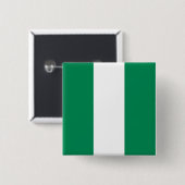 Nigeriaanse vlag vierkante button 5,1 cm (Voorkant /achterkant)