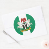 Nigeriaanse Vlag & Wapen, Vlag van Nigeria Ronde Sticker (Envelop)