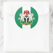 Nigeriaanse Vlag & Wapen, Vlag van Nigeria Ronde Sticker (Tas)