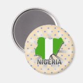 Nigeriaanse vlaggenkaart 2.0 magneet (Voorkant / Achterkant)