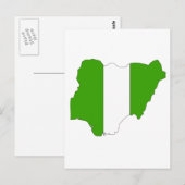 Nigeriaanse vlagkaart briefkaart (Voorkant / Achterkant)