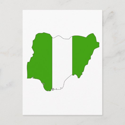 Nigeriaanse vlagkaart briefkaart (Voorkant)