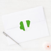 Nigeriaanse vlagkaart ronde sticker (Envelop)