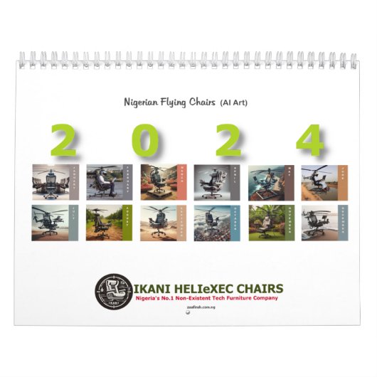 Nigeriaanse vliegstoelen (AI Art) Kalender (Hoes)