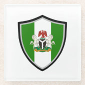 Nigeriaanse wapenschild glazen onderzetter (Voorkant)