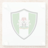Nigeriaanse wapenschild glazen onderzetter (Achterkant)