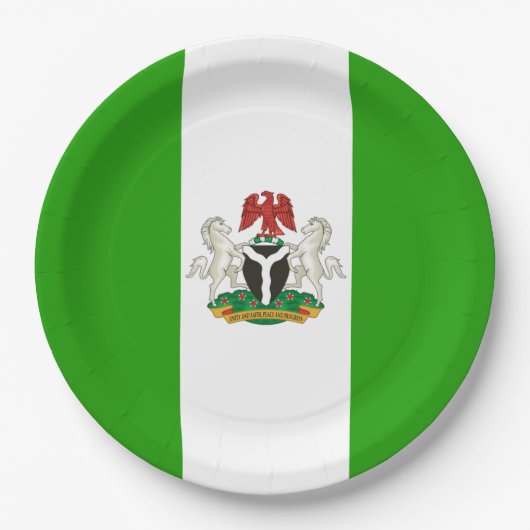 Nigeriaanse wapenschild    papieren bordje (Voorkant)