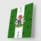 Nigeriaanse wapenschild vierkante klok (Hoek)