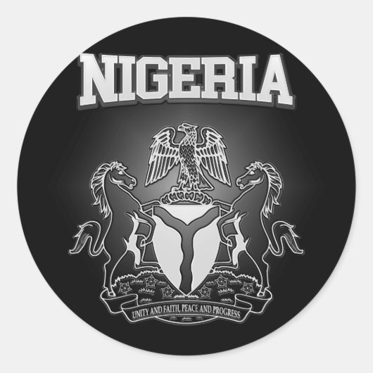 Nigeriaanse wapenstilstand ronde sticker (Voorkant)