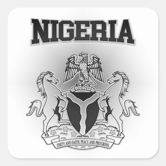 Nigeriaanse wapenstilstand vierkante sticker (Voorkant)