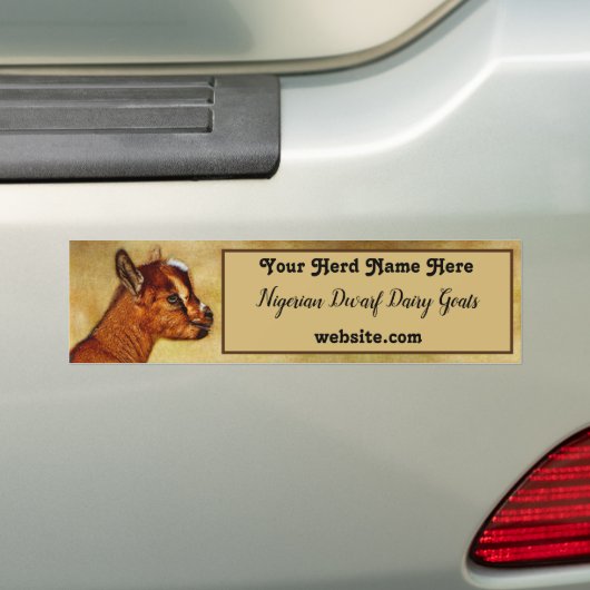Nigerian Dwarf Dairy Goat Kind Bumpersticker (Op auto)