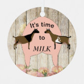 Nigerian Dwarf Dairy Goat - Melktijd Metalen Ornament (Voorkant)