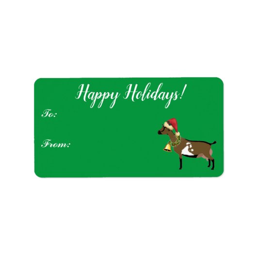 Nigerian Dwarf Dairy Goat met kerstcadeau Label (Voorkant)