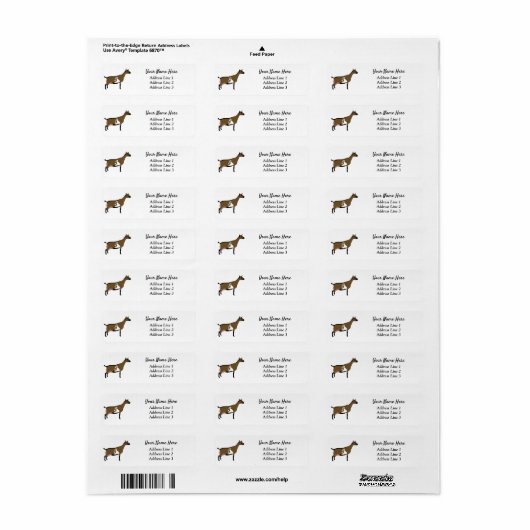 Nigerian Dwarf Dairy Goat Return Label (Full Sheet)