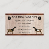 Nigerian Dwarf Dairy Goat Visitekaartje (Voorkant)