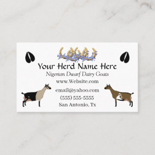Nigerian Dwarf Dairy Goat Visitekaartje