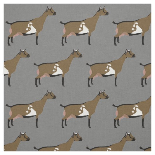 Nigerian Dwarf Dairy Goats on Grey Stof (Swatch)