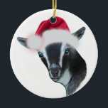 Nigerian Dwarf Goat Santa Hat kerstversiering Keramisch Ornament<br><div class="desc">Diverse kerstversieringen voor uw cadeautje voor feestdagen,  kerstboom of ornamenten voor ramen. De meeste zijn dubbelzijdige design en kunnen op maat gemaakt worden.</div>