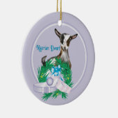 Nigerian Dwarf Goat Wreath Holiday Ornament (Rechts)