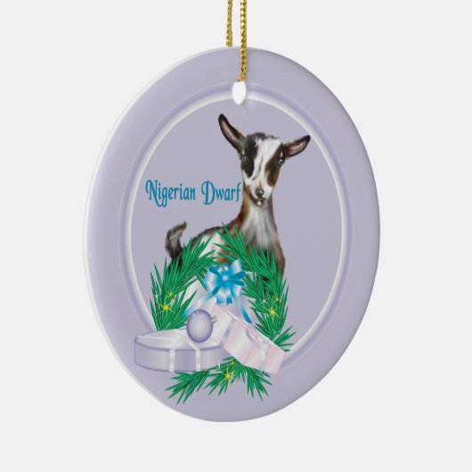 Nigerian Dwarf Goat Wreath Holiday Ornament (Rechts)