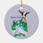Nigerian Dwarf Goat Wreath Holiday Ornament (Voorkant)