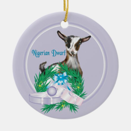 Nigerian Dwarf Goat Wreath Holiday Ornament (Voorkant)
