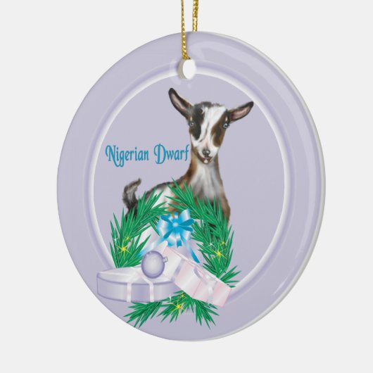Nigerian Dwarf Goat Wreath Holiday Ornament (Links)