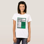Nigerian Woman Nutritional Facts Shirt (Voorkant volledig)