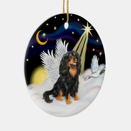 Night Angel - Cavalier King Charles (tri) Keramisch Ornament (Rechts)