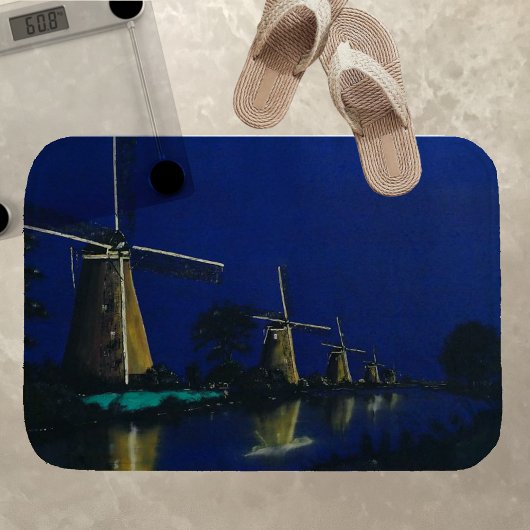 Night at Kinderdijk Badmat