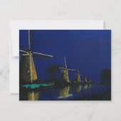 Night at Kinderdijk Feestdagenkaart (Voorkant)