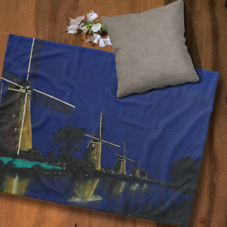 Night at Kinderdijk Fleece Deken
