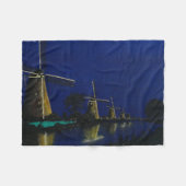 Night at Kinderdijk Fleece Deken (Voorkant (Horizontaal))
